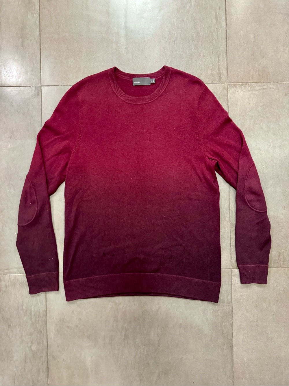 Vince Men's Red Ombré Gradient Crewneck Sweater